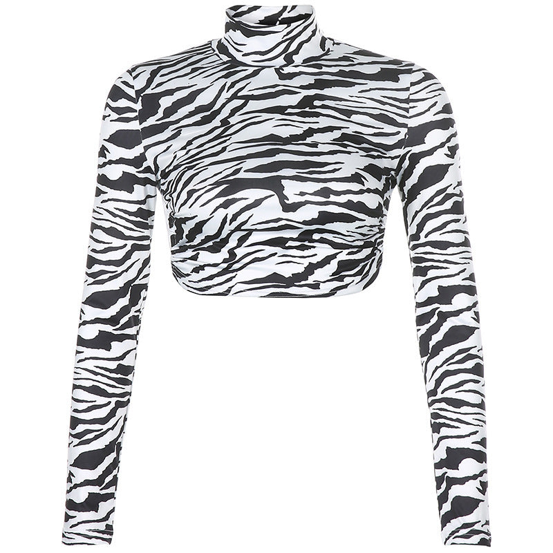 Zebra Print Backless Top Damen