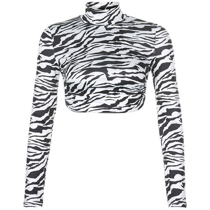 Zebra Print Backless Top Damen