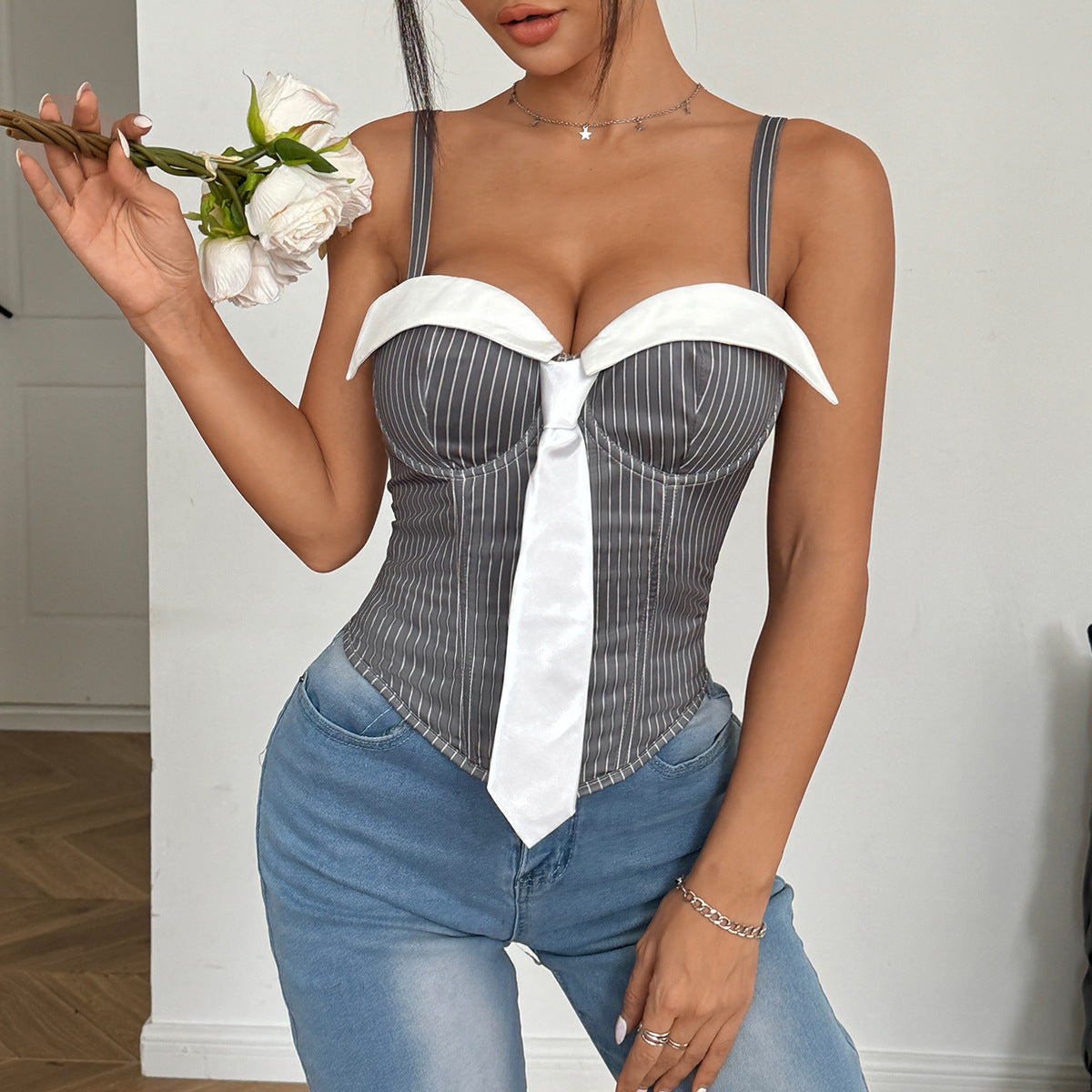 Low-cut Tie Top Damen