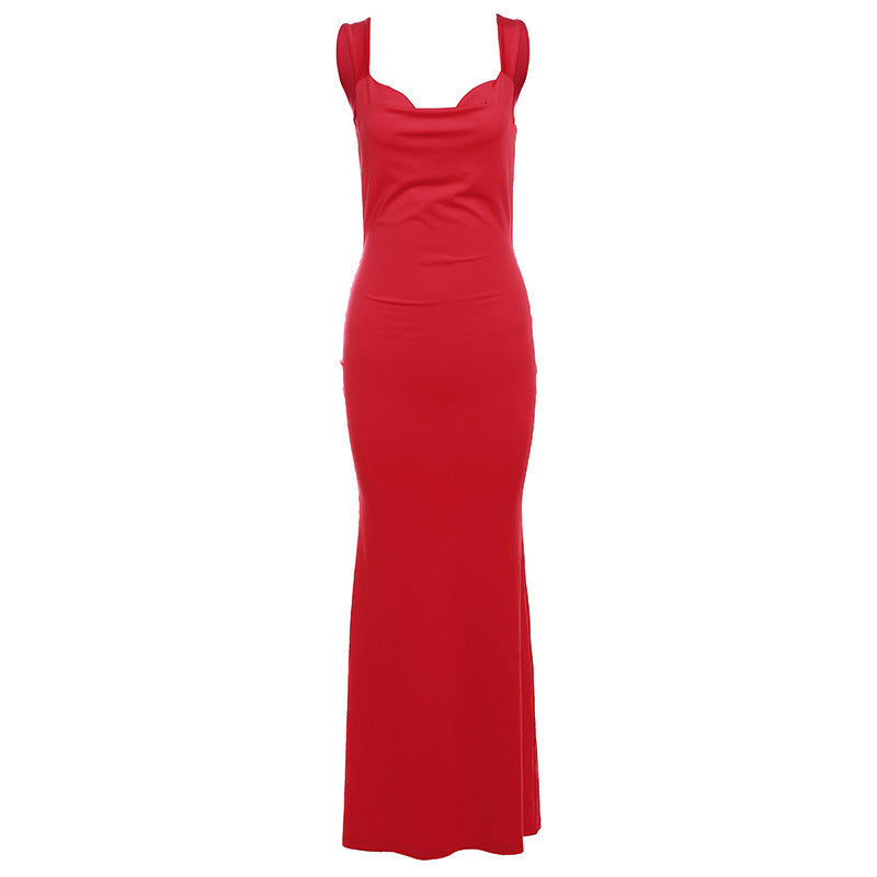Backless Bow Slim Sheath Kleid Damen