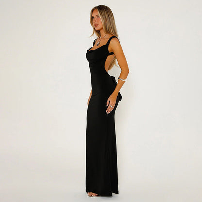 Backless Bow Slim Sheath Kleid Damen